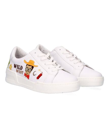 Sneakers en Cuir Wild blanc/rouge/jaune